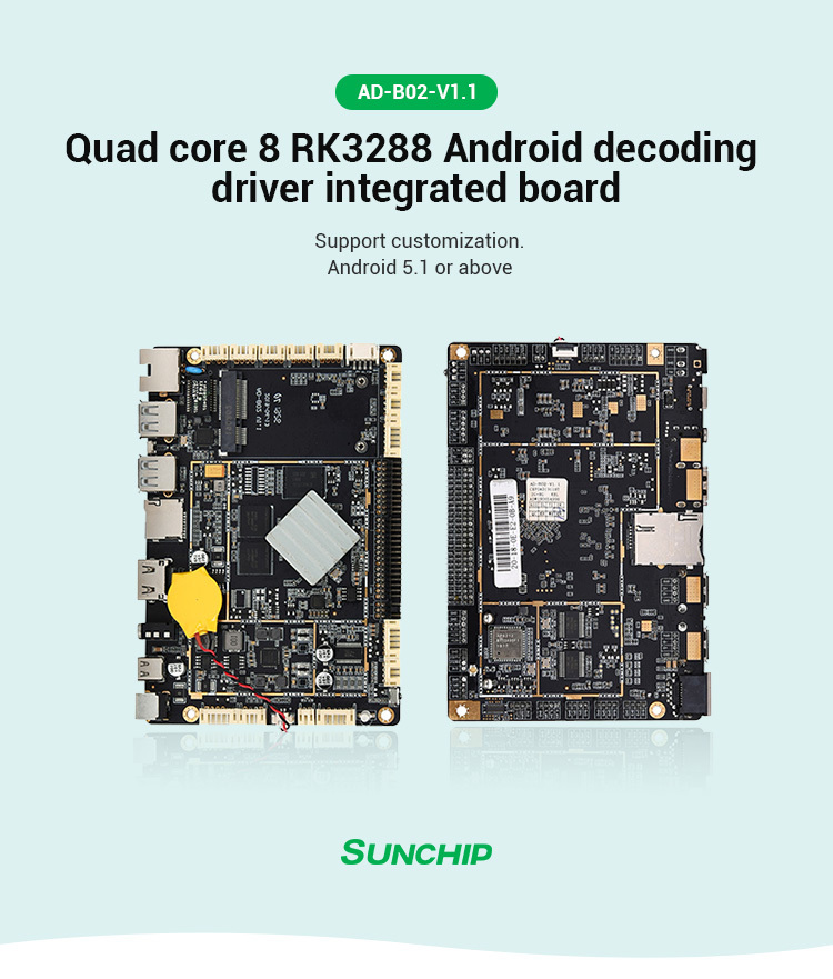 -core Android integrado Junta LVDS EDP 4G LTE Ethernet Industrial Control de la publicidad de la placa base para digital quiosco