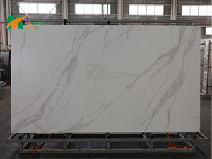 Dalle en pierre frittée polie de luxe, surface brillante, grand format, pour la décoration murale du hall d'hôtel, sol de villa - Product Image 3