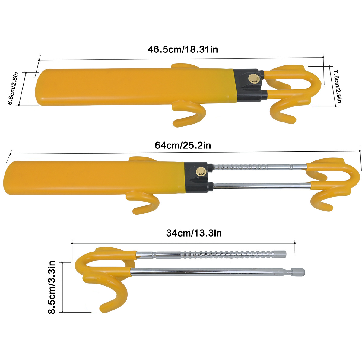 TactiCraft Universal T-shaped Metal Anti-Theft Steering Wheel Lock | Heavy Duty Adjustable Clamp Dou