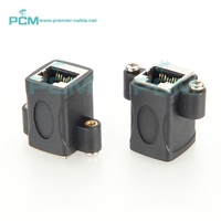 Acoplador de alimentación CAT5e RJ45 8P8C hembra a hembra, bloqueo de tornillo de mamparo, adaptador de montaje en Panel empotrado, enchufe Ethernet LAN