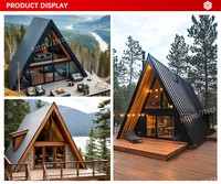 Maison de vie triangulaire bon marché Hôtel Guesthouse de luxe Villa modulaire préfabriquée Maison triangulaire à ossature