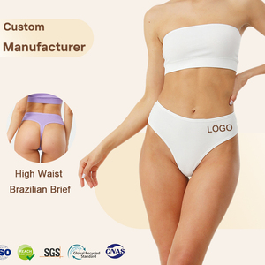 Culottes en coton respirant taille haute brésiliennes OEM ODM pour femmes, avec ourlet incurvé, grandes tailles - Product Image 3