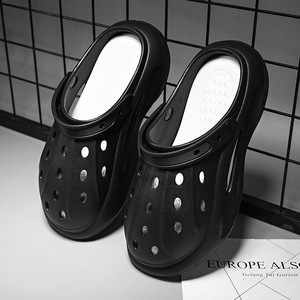 Sabots pour femmes et hommes, antidérapants, à semelle épaisse, chaussures de plage, pantoufles d'été, semelle souple de 4,0 cm, kaki, blanc, noir - Product Image 3