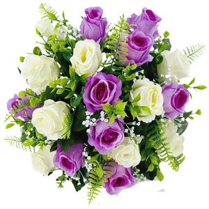 Vente en gros de 18 têtes de roses en soie, fleurs de mariage en soie, bouquet de roses pour arrangement floral de mariage - Product Image 1