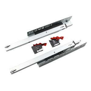 Cajón deslizante de 3 pliegues de hierro de 45mm de ancho, <span class=keywords><strong>cierre</strong></span> <span class=keywords><strong>suave</strong></span>, pista telescópica oculta de rebote abierto para dormitorio, comedor, cajones de cocina - Product Image 3