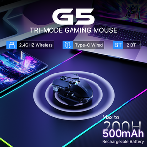 Mouse da <span class=keywords><strong>Gaming</strong></span> EWEADN G5 con Programmazione Macro, Sensore Ottico, Design Ergonomico, Wireless, Vendita Diretta dalla Fabbrica - Product Image 3