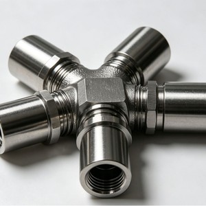 อุปกรณ์ข้อต่อท่อสแตนเลสที่ผลิตด้วยเครื่อง CNC เส้นผ่านศูนย์กลางสูงสุด 1000 มม. ความแม่นยำสูง ชิ้นส่วนยานยนต์ที่ปรับแต่งได้ - Product Image 1