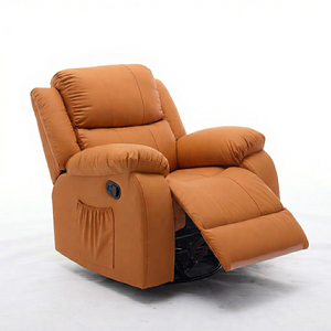 Modern PU Leather Recliner Chair Manual Living Room Furniture Solid Back Leisure Chair Contemporary Design - Product Image 1