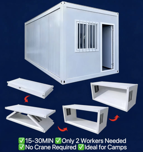 20英尺折叠式集装箱模块化住宅，用于偏远采矿营地住宿 - Product Image 3