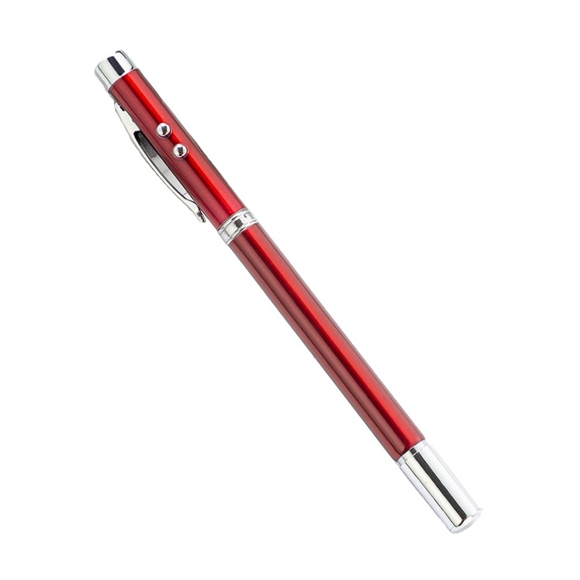 5 in 1 Portable Red Laser Pointer Teaching Tool Retractable LED Light Multifunctional Stylus Pen