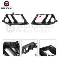 Conduits d'air double ailette en fibre de carbone sèche style R44 pour BMW G80 M3 G8X G82 G83 M4 Competition, garniture de couvercle d'aération de pare-chocs avant, prise d'air