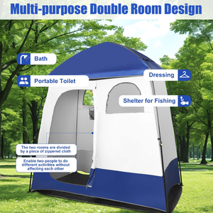 Tienda de campaña emergente para acampar al aire libre, 2 habitaciones, tienda de privacidad de lujo de gran tamaño con cuerda colgante y <span class=keywords><strong>tendedero</strong></span> - Product Image 3