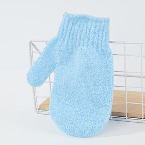 ถุงมืออาบน้ำผ้าไนลอนผ้าป่านสีเดียวถุงมือขัดผิวเพื่อขจัดสิ่งสกปรกที่ผิวหนังที่ตายแล้วขัดผิว - Product Image 4