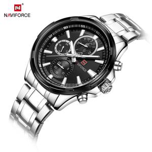 Naviforce 9089 hommes japon montre à Quartz en acier inoxydable montre-bracelet 24 heures Date Sport montre étanche Relogio Masculino - Product Image 3