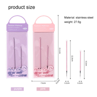 Aiguilles pour enlever les points noirs à double tête Extracteur de boutons longs et courts Aiguilles de beauté pour l'acné Outils de nettoyage du visage
