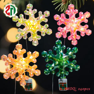 <strong>Wholesale</strong> <strong>Christmas</strong> Decoration <strong>Supplier</strong> Plastic Snowflake <strong>Ornaments</strong> LED Warm White Light Mirror Snowflake Pendant for Home Decor - Product Image 1