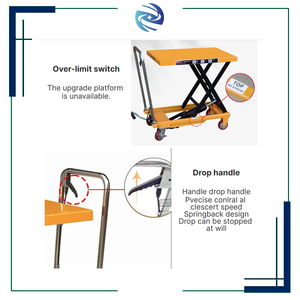 더블 시저 메커니즘 풋 컨트롤 물자 취급 리프트 테이블 수동 펌프 유압 리프트 카트 - Product Image 3