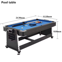 Venta caliente barato 4 en 1 multifunción Szx 7ft mesa de juego Snooker y billar mesa de billar Air Hockey con funciones de ping-pong