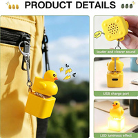 Porte-clés personnalisé en gros, porte-clés canard jaune, testeur d'axe de clavier en plastique pour interrupteur de clavier, jouet sonore, pour mousquetons promotionnels