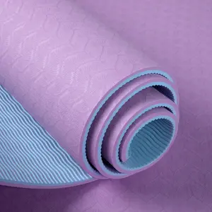 SHENGDE 2024 barato antideslizante al por mayor logotipo personalizado 6mm ecológico verde oscuro TPE Material Yoga Mat