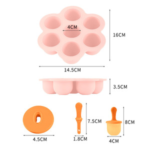 Molde de silicona de siete cavidades para paletas de helado, para helados caseros DIY para niños, molde de silicona para hielo con siete cavidades, caja de hielo de silicona - Product Image 5