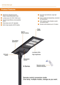 Lampadaires solaires intelligents tout-en-un de haute qualité populaires en Afrique, lampadaires solaires intelligents, lampes LED d'extérieur - Product Image 2
