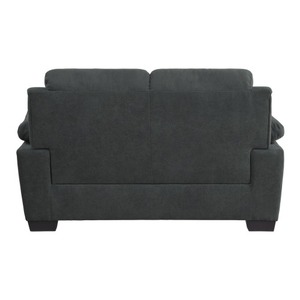 Hugh 58 Inch Loveseat Dark Gray Polyester Foam Cushioned Solid Wood Corner L-Shape Modern <b>Living</b> <b>Room</b> <b>Sofa</b> - Product Image 3