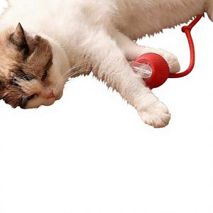 แฟชั่นทันสมัย CUTÃ    ของเล่นแมวแบบอัตโนมัติ ทนทานต่อการกัด ลูกบอลซิลิโคนกระโดดได้ ช่วยให้แมวเพลิดเพลินด้วยการเล่นเอง พร้อมเชือกคลายเครียด อุปกรณ์สำหรับสัตว์เลี้ยง - Product Image 1