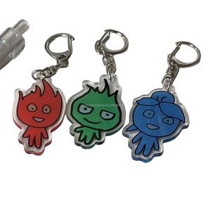 Tùy Chỉnh Tự Làm Vui Hình Ảnh Văn Bản Lời Bài Hát Mặt Dây Chuyền UV In <span class=keywords><strong>Acrylic</strong></span> Sắt Kim Loại Treo Keychain Dễ Thương Phim Hoạt Hình Phim Hoạt Hình Key Nhựa - Product Image 1