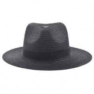 N-054 Outdoor Unisex Frühling Sommer Atmungsaktive Sonne Stroh Panama hut Großhandel Braid Floppy Fedora Beach Panama Jack Strohhüte - Product Image 2