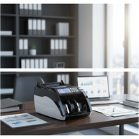 Compteur de billets Ookyo 6100 avec détection infrarouge, tension universelle 110-240V, comptage rapide des billets de banque en dollars et euros, Hopper
