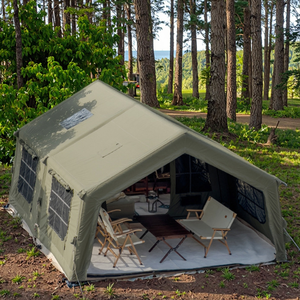Lujoso 17.2 ㎡   Carpa Inflable <span class=keywords><strong>de</strong></span> Tela Oxford <span class=keywords><strong>para</strong></span> Acampar, <span class=keywords><strong>de</strong></span> Fácil Montaje, Resistente a la Lluvia y Nieve, Casa al Aire Libre <span class=keywords><strong>para</strong></span> <span class=keywords><strong>Dos</strong></span> Habitaciones, Carpa Familiar - Product Image 6