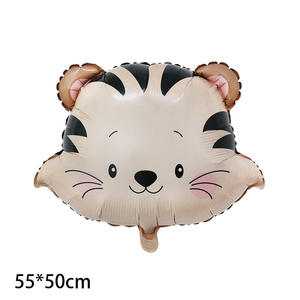 Nuovi Palloncini a Tema Foresta Cartoon per Decorazioni Festa, Globos in Foil a Forma di Testa di Animale Leone Tigre Giraffa per Compleanno - Product Image 4