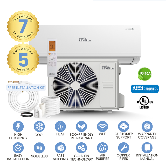Premium 12000 BTU Mini Split Air Conditioner Heat Pump 21.4 SEER2 220V WiFi Smart Ductless AC System Wholesale Pricing