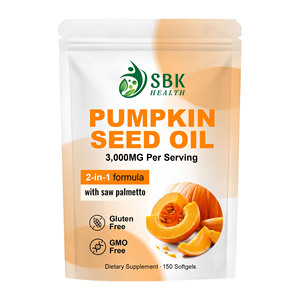 OEM ODM Gluten Free Gmo Free Pumpkin Seed Oil Softgels with Saw Palmetto Hair Growth Prostate Health Jrinary Tract Health - Product Image 1