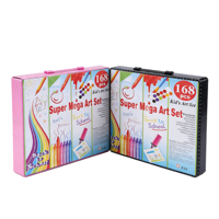 Ensemble de peinture artistique tout-en-un pour enfants, non toxique, lavable, avec crayons de couleur, crayons à l'eau, crayons en bois, pinceaux, pour les élèves du primaire