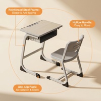 Ensemble de bureau et chaise réglables sur mesure de bonne qualité pour l'école, bureaux et chaises d'école, ensemble table et chaise pour étudiants