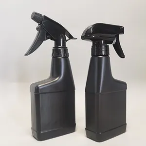 8oz HDPE Black Plastic Flat Household Trigger Spray Cleaning Spray Bottle