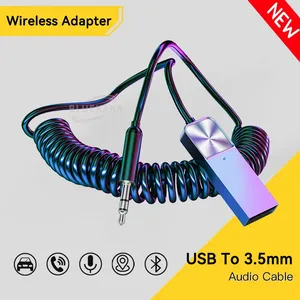 Récepteur audio <span class=keywords><strong>Bluetooth</strong></span> 5.4 sans fil, dongle <span class=keywords><strong>USB</strong></span> vers prise jack 3,5 mm, kit mains libres pour voiture, récepteur audio pour voiture BT avec micro - Product Image 3