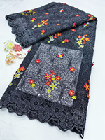 NI.AI Nouveau design Tissu en dentelle filet 3D fleuri lavable, dentelle brodée tricotée chaîne avec sequins pour robes de mariée et de soirée pour filles