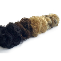 Bouclés Donut Updo Chignon Chignon Double Dessiné Remy Cheveux Qualité Messy Chinois Cheveux Morceaux