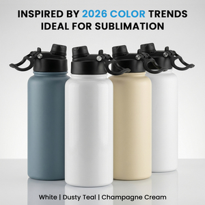 Nouveaux substrats pour gobelets tendance 2026, 34 oz (1000 ml), vierges pour sublimation, avec paille 2-en-1 et couvercle à ouverture rapide avec poignée - Product Image 1