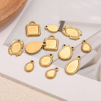 Connecteurs de cabochons en acier inoxydable Hobbyworker, supports de breloques, plateaux de monture pour cabochons, plateaux plats vierges pour la fabrication de bijoux