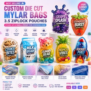 Bolsas de Mylar Impresas Personalizadas para Alimentos, Directamente de Fábrica, para Chocolates y Dulces, Impresión por Grabado, a Prueba de Olores, para Leche y Gelatina - Product Image 1