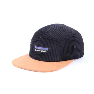 2024 soft top cord velvet wildleder flachschirmm skateboarding straße hip-hop farbe blockung retro 5 panel kappe unstrukturierte baseballkappen