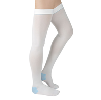 Bas de contention unisexe 15-21 mmHg en nylon et élasthanne tricoté, anti-embolie, pour varices et voyages
