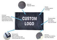 Drapeau publicitaire personnalisé grand format 3x5 pieds, double face, en polyester et coton, impression numérique avec logo personnalisé