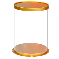 Boîte à gâteau ronde dorée avec fenêtre transparente, vente en gros d'usine, 4/6/8/10 pouces, double couche, extra haute, pour emballage de pâtisserie