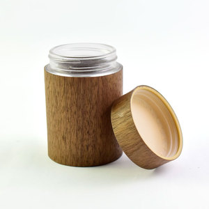 Conteneurs cosmétiques, étiquette privée, pot en verre de bambou biologique avec couvercle, bouteille, emballage <span class=keywords><strong>cosmétique</strong></span>, LOGO résistant aux enfants, 100% - Product Image 6