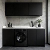 Armoire de buanderie de balcon de conception supérieure, style minimaliste européen, anti-poussière, grande capacité de rangement
